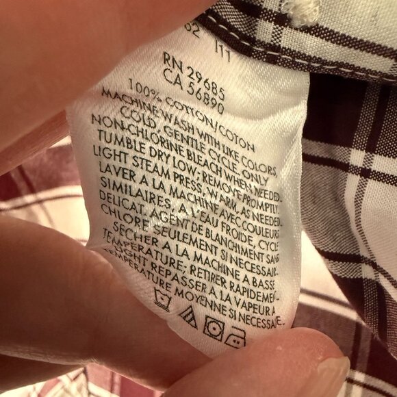 Pendleton Broadway Cloth Wrinkle Resistent Red White Plaid Button Down Medium - Picture 10 of 10